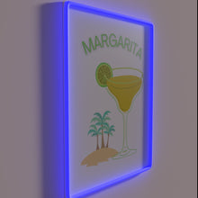 Charger l&#39;image dans la galerie, Vibrant Neon Light Sign for Home Bar with Margarita Cocktail Design