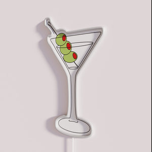 Eye-catching neon martini glass vodka RGB illuminated bar decoration sign