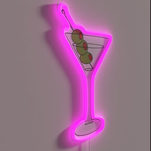 Charger l&#39;image dans la galerie, Neon Cocktail Bar Decor Sign with RGB Vodka Martini Graphics
