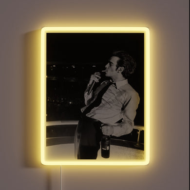 Vibrant Matty Healy RGB LED Neon Sign in Smoky Art Style.