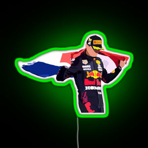 Max Verstappen Dutch Flag RGB neon sign green