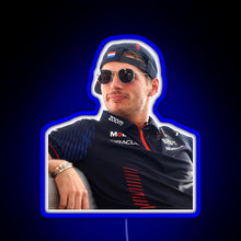 Charger l&#39;image dans la galerie, Max Verstappen Formula 1 World Champion Sideways hat RGB neon sign blue