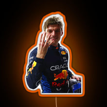 Charger l&#39;image dans la galerie, Max Verstappen Four Time World Champion Sticker RGB neon sign orange