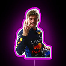 Charger l&#39;image dans la galerie, Max Verstappen Four Time World Champion Sticker RGB neon sign  pink