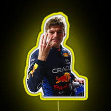 Charger l&#39;image dans la galerie, Max Verstappen Four Time World Champion Sticker RGB neon sign yellow