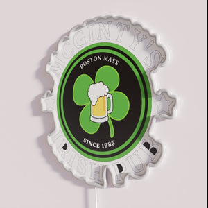 Vibrant RGB neon pub decor McGinty's Irish Pub signage illuminated