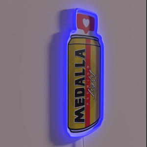 Vibrant Neon Sign for Fans of Medalla Light Beer Enthusiasts