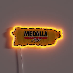 Authentic Medalla Light Beer Sign from Puerto Rico in Color