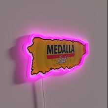 Charger l&#39;image dans la galerie, Authentic Puerto Rican pride shines with vibrant Medalla Light signage.