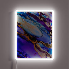 Charger l&#39;image dans la galerie, Radiant metallic dreamcatcher with vibrant RGB neon light display.