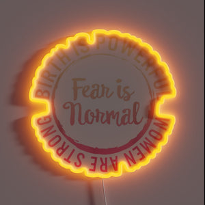 Neon celebration light for midwives and birth professionals, colorful sign.