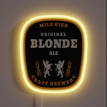 Charger l&#39;image dans la galerie, Vibrant Mile High Craft Brewery Denver Blond Neon Sign Decor