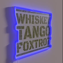 Charger l&#39;image dans la galerie, Retro military themed whiskey bar decor with whimsical LED glow