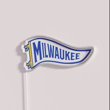 Charger l&#39;image dans la galerie, Add retro charm with vibrant Milwaukee Pennant Blue neon lighting