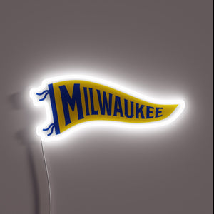 Electric Milwaukee Team Spirit with Vibrant Pennant Blue Neon Accent