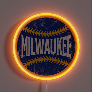 Add a nostalgic touch with this vintage baseball team sign.