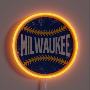 Add a nostalgic touch with this vintage baseball team sign.