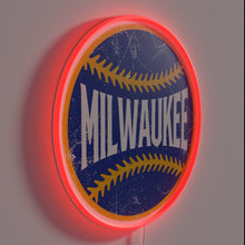 Charger l&#39;image dans la galerie, Vintage MLB Team Logo Neon Sign with Distressed Edge Glow