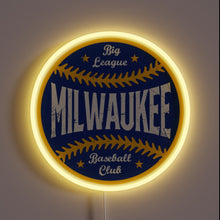 Charger l&#39;image dans la galerie, Vintage style neon baseball sign with retro Milwaukee flair.