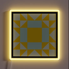 Charger l&#39;image dans la galerie, Vibrant neon star quilt pattern decoration for country cottage ambiance.