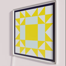 Charger l&#39;image dans la galerie, Vibrant Mini Barn Quilt Saw Tooth Star Design Neon Light Sign