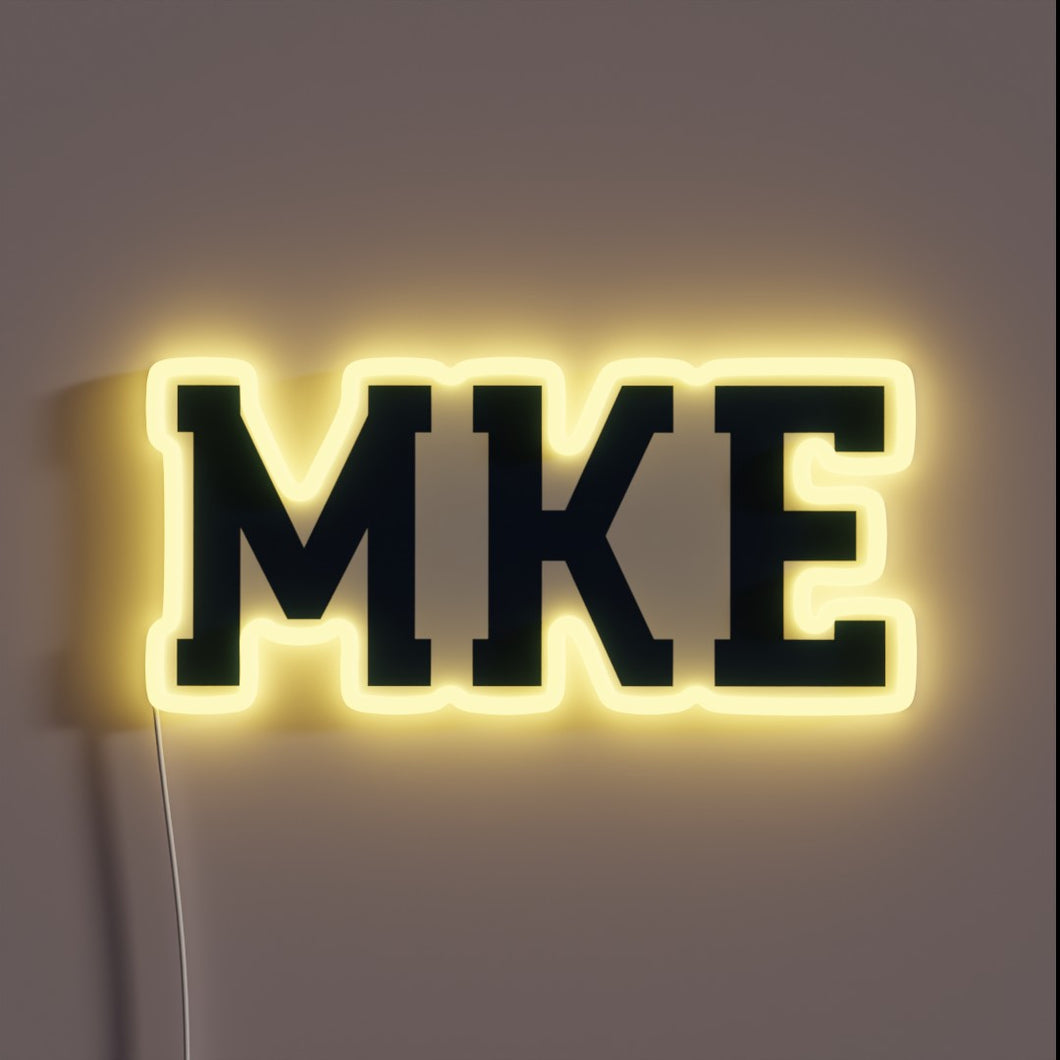 Add vibrant color and ambiance with this gold LED sign.