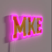 Charger l&#39;image dans la galerie, Neon Milwaukee city skyline with navy and red accents