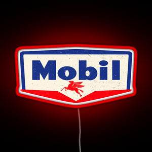 Mobil oil Vintage sign logo 1950 RGB neon sign red