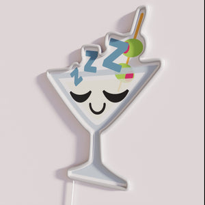 Vibrant Mocktail Sleep and Dream Sign, RGB Neon Bar Decoration
