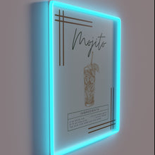 Charger l&#39;image dans la galerie, Mojito cocktail art in vibrant RGB neon light glow