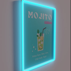 Minty Fresh Mood Boosting Vibrant Neon Sign for Cocktail Lovers