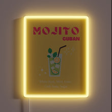 Charger l&#39;image dans la galerie, Vintage inspired mojito cocktail bar decorative illuminated wall art sign.