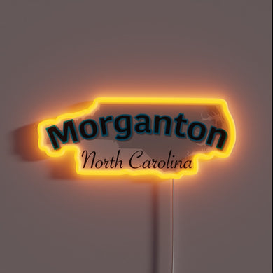Morganton NC USA Vintage Style RGB Neon Sign Decorative Light Fixture