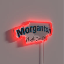 Charger l&#39;image dans la galerie, Vibrant Rainbow Glow Sign for Morganton North Carolina USA City Pride