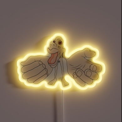 Electric Motor Homunculus Illuminated Sign with Vibrant RGB Neon Accents
