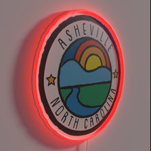 Charger l&#39;image dans la galerie, Mountain Circle Asheville NC vibrant illuminated logo wall decor sign