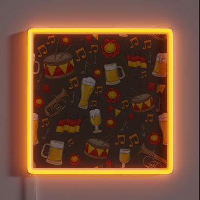 Vibrant Oktoberfest Celebration with Music and Beer Inspired Design