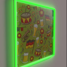 Charger l&#39;image dans la galerie, Vibrant Music and Beer Oktoberfest themed Olive Green Neon Sign
