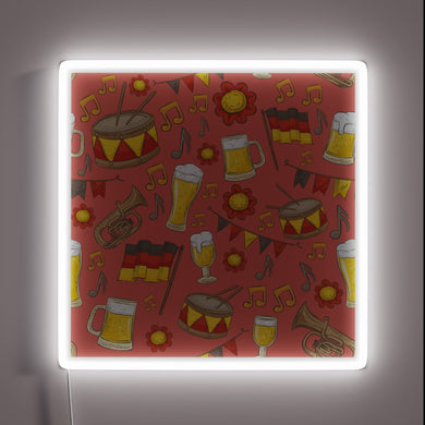 Neon RGB Sign Featuring Colorful Oktoberfest Themed Music and Beer