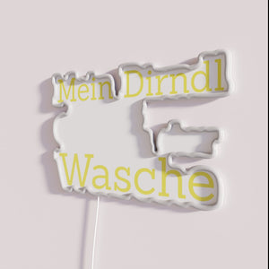 Amusing oktoberfest dirndl neon sign adds humor to your bar