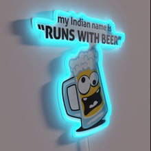 Charger l&#39;image dans la galerie, Vibrant &#39;Runs with Beer&#39; neon sign for unique decor accents.