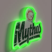 Charger l&#39;image dans la galerie, Authentic Greek Mythos Brewery logo in vibrant RGB neon style