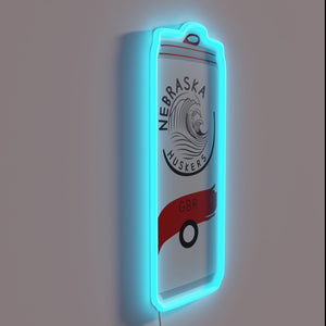 Neon Nebraska White Claw Sign Illuminates Home Bar Decorations