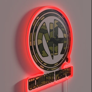 Recovery support sign with 12 Step program camo design neon