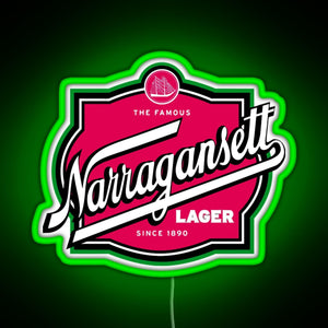 Narragansett Harpoon RGB neon sign green