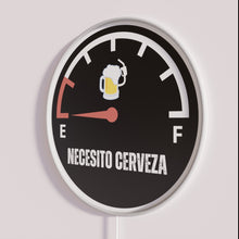Charger l&#39;image dans la galerie, Neon beer bar decoration with colorful &#39;Necesito Cerveza&#39; LED signage.