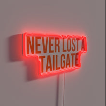 Charger l&#39;image dans la galerie, Vibrant Neon Wall Sign Reads Never Lost a Tailgate Orange