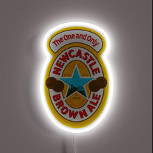 Charger l&#39;image dans la galerie, Neon Sign Featuring Iconic Newcastle Brown Ale Branding and Logo