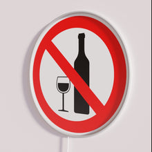 Charger l&#39;image dans la galerie, Neon No Drinking Sign, Dry Bar Establishment Decorations, Alcohol-Free Warning