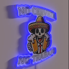 Charger l&#39;image dans la galerie, Fun office decor with Spanish phrase &#39;No Beer No Work&#39; sign